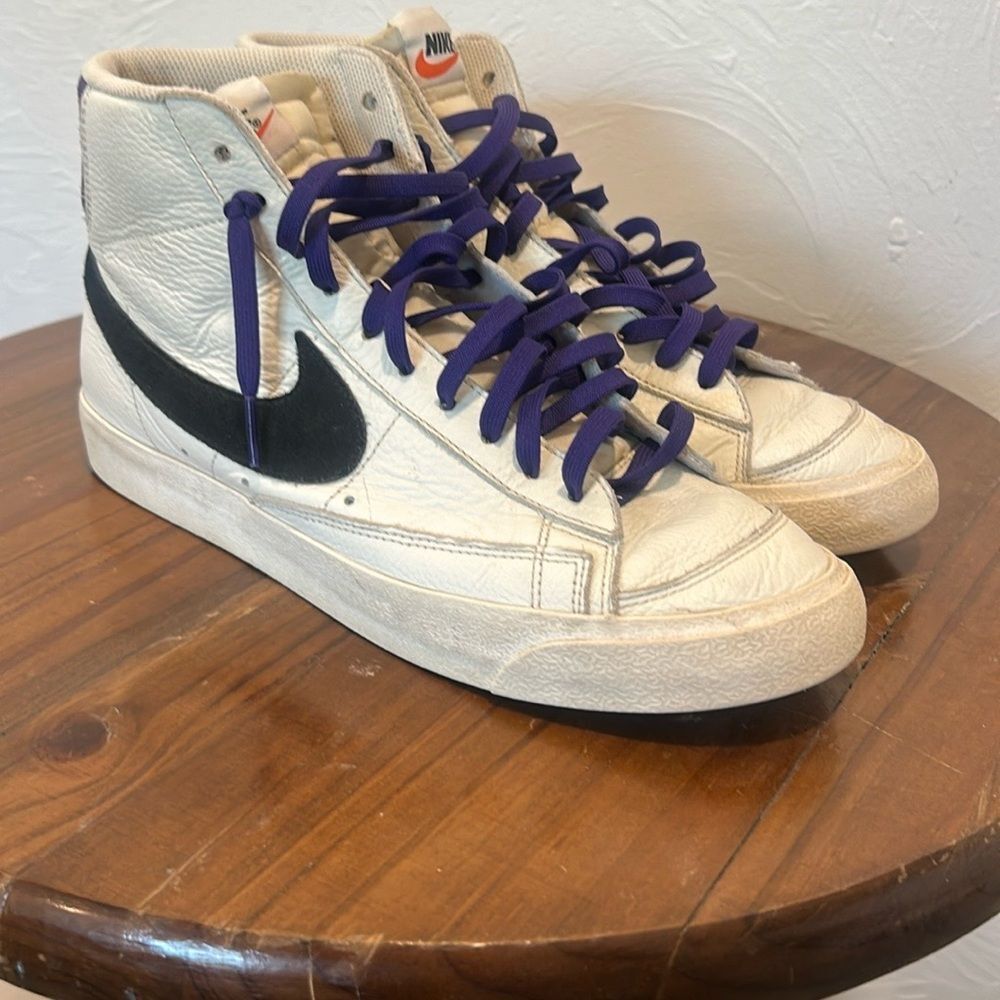 Custom Nike Blazers with Purple Laces Mens 10 - Picture 6 of 6
